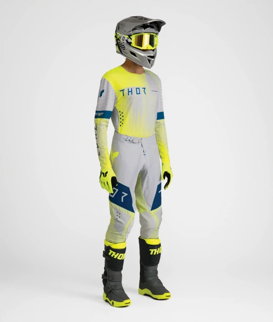 Lehké a pružné motokrosové - enduro kalhoty THOR SPORTMODE VANISH barva šedá/deep modrá