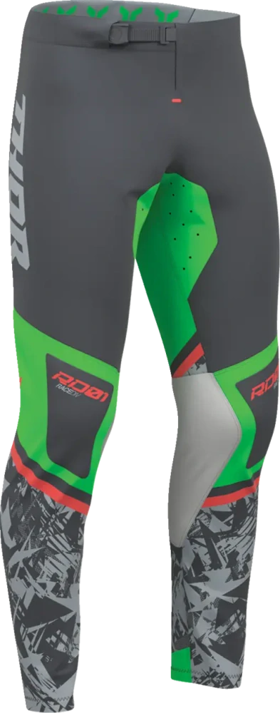 a Lehký a pružný motokrosový - enduro komplet kalhot a dresu THOR SPORTMODE PUNKD barva šedá/zelená velikost 32+M