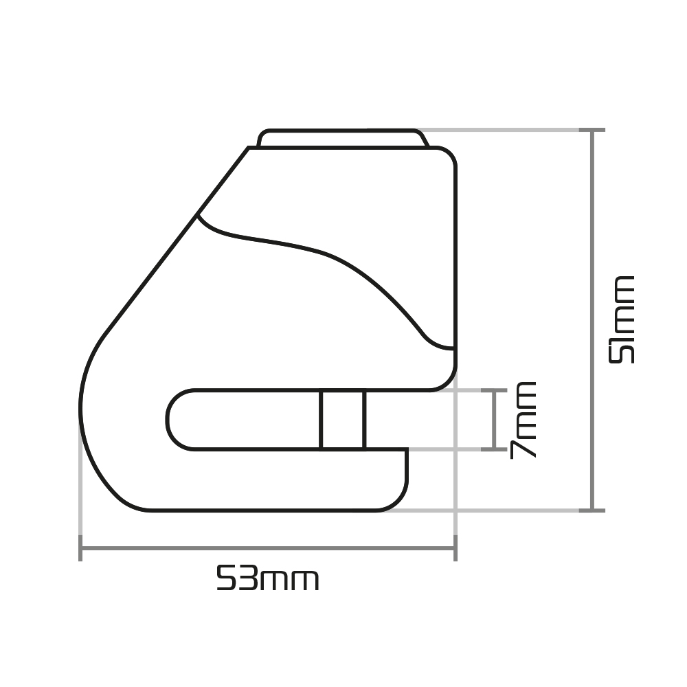 Zámek na kotouč motocyklu OXFORD SCOOT XD5 LK205 ČERNÁ/ŽLUTÁ FLUO, PRŮMĚR ČEPU 5,5 mm