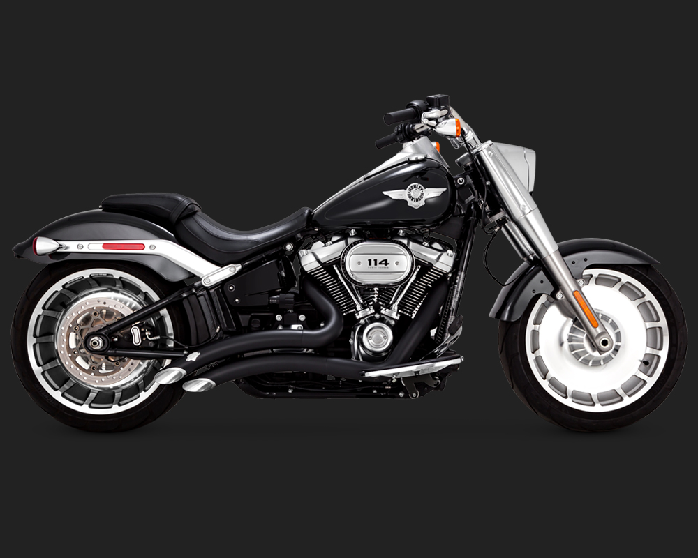 Kompletní výfuk Vance & Hines Black Big Radius pro motocykly Harley Davidson FLFB, FLFBS,  FXDR, FXBRS 2018 - 2019 černý