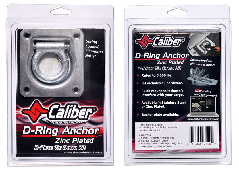Upevňující oka pro přepravu motocyklu nebo ATV CALIBER D-RING ZINC STEEL
