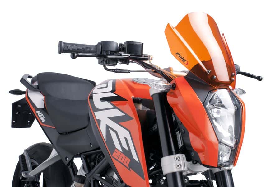 a Plexi motocyklu PUIG NEW GENERATION SPORT KTM 200 DUKE rok 20112-2013 barva kouřová 