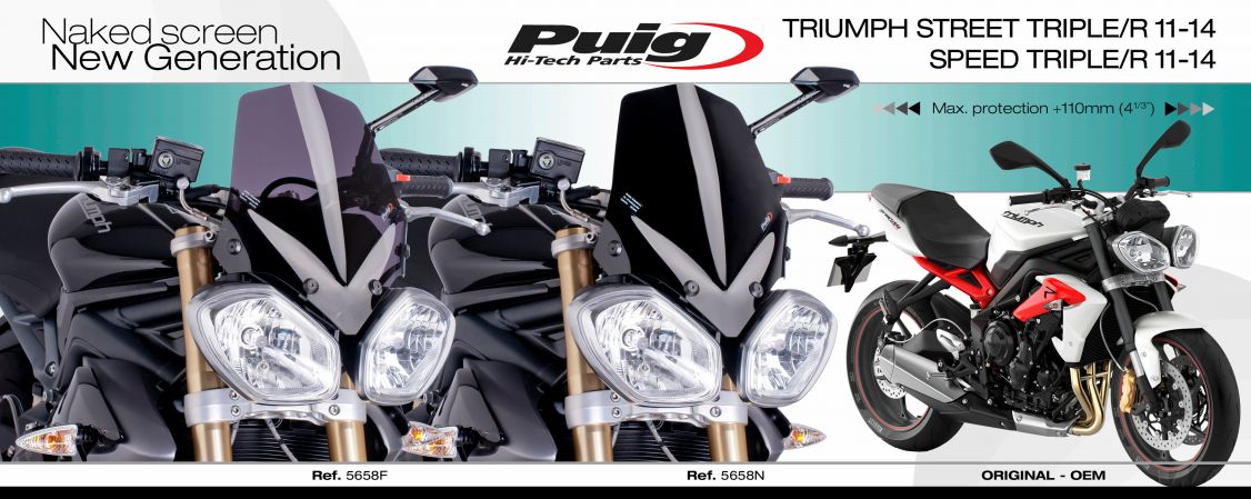 Plexi PUIG SPORT Triumph SPEED TRIPLE 2011-2017