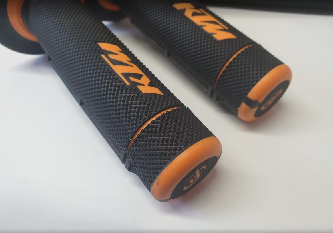 A Motokrosové  rukojeti - gripy KTM GRIFFSET - zavřené konce - černá/oranžová 