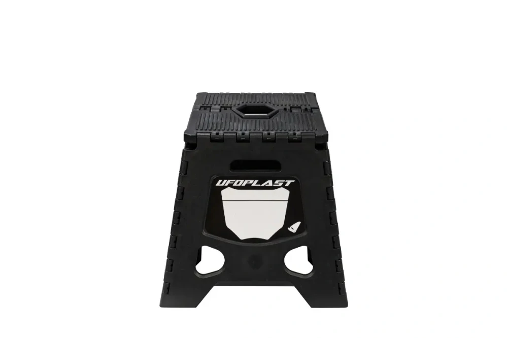 Plastový skládací stojan pod motocykl s vysokou nosností UFO TYBORN FOLDABLE BIKE STAND AC02498#K barva černá, nosnost 250 kg