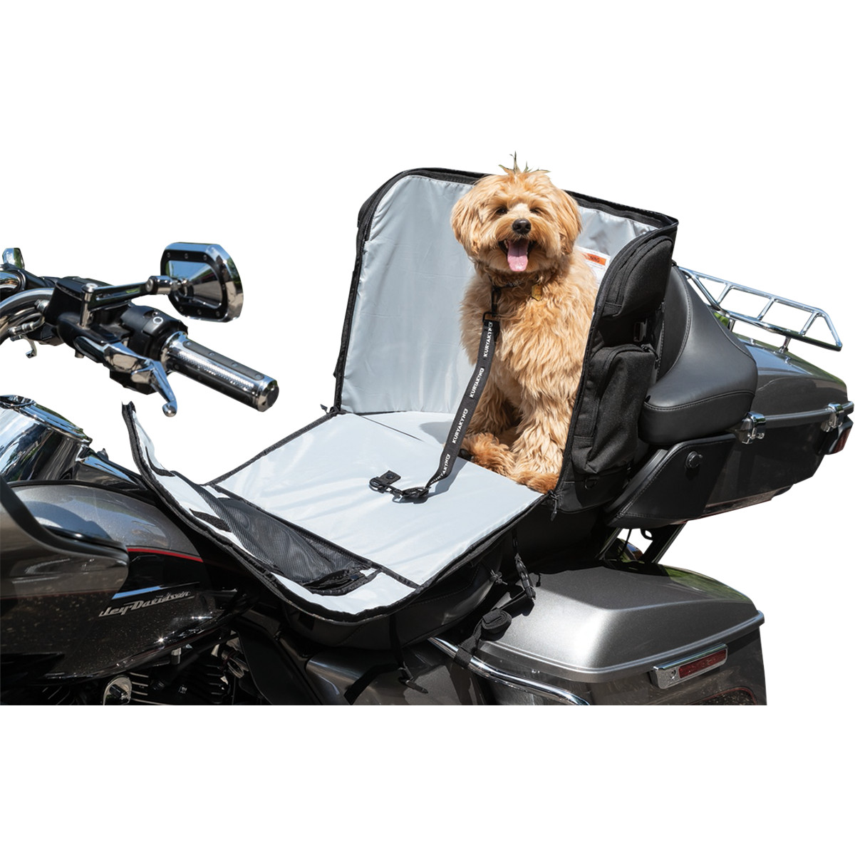 a Textilní brašna na motocykl pro zvířata KÜRYAKYN BAG PET PALACE TITAN objem 78 litrů, barva černá, pro domácí mazlíčky do 15,8 kg