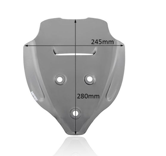 Plexi motocyklu WRS pro DUCATI STREETFIGHTER V4/S rok 2020-2021, barva tmavě kouřová, výška 28 cm, verze sport plus