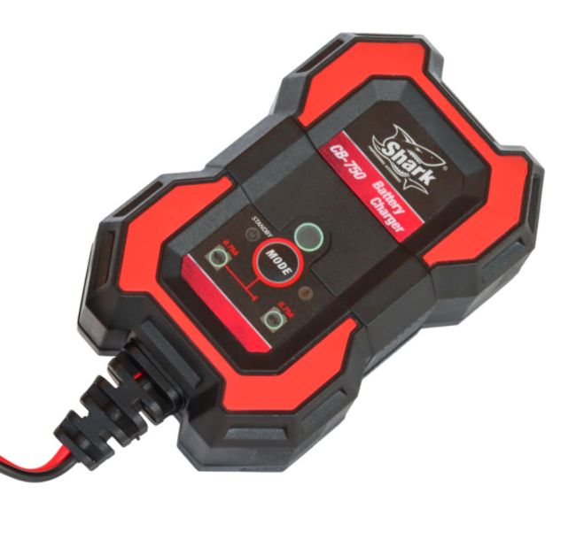 Automatická inteligentní nabíječka pro 12V / 6V motocyklové a čtyřkolkové baterie SHARK BATTERY CHARGER CB-750