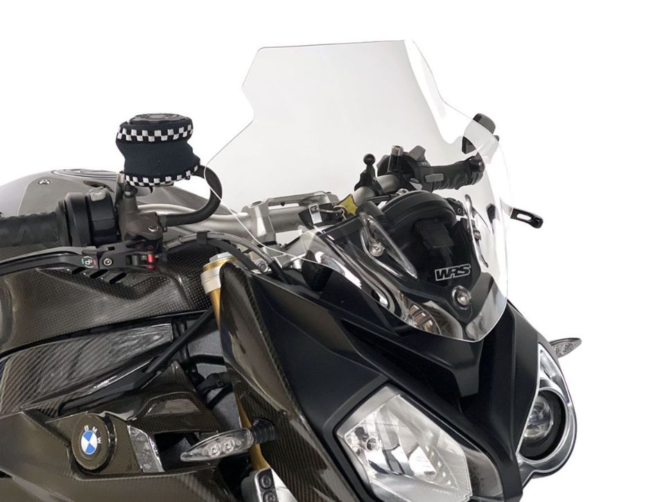 Plexi motocyklu WRS pro BMW S 1000 R 2014-2020 verze touring, barva čirá, výška 35 cm 