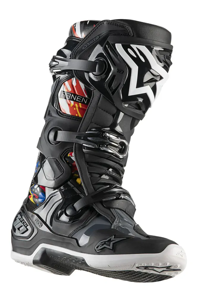 Motokrosové boty ALPINESTARS TECH 10 limitovaná edice RENEN černá/šedá/bílá/multicolor