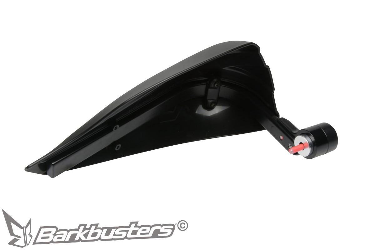 Sada motocyklových krytů páček s výztuhou BARKBUSTERS HANDGUARDS STORM SINGLE POINT BAR END MOUNT černé, pár, pro řídítka s vnitřním závitem 6 mm nebo 8 mm