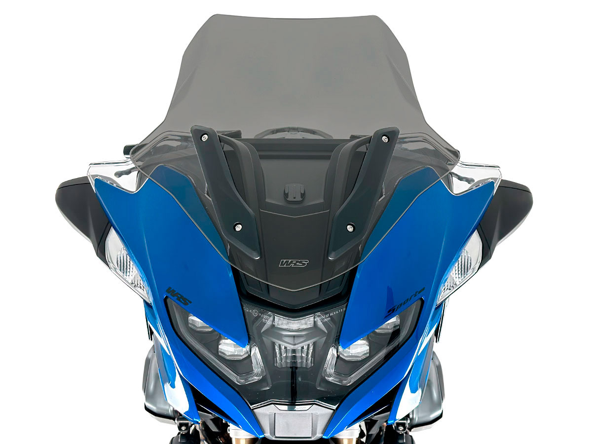 Plexi motocyklu WRS STANDARD pro BMW RT 1250 R ABS rok 2021-2023, výška 60 cm až 66 cm, šířka 66 cm, barva kouřová