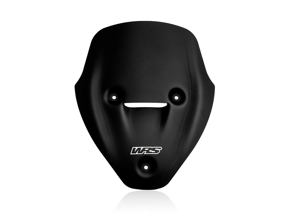 Plexi motocyklu WRS SPORT pro DUCATI DIAVEL V4 1200 ABS rok 2023, výška plexi 28,5 cm, šíře plexi 24,5 cm, barva matná černá/neprůhledné