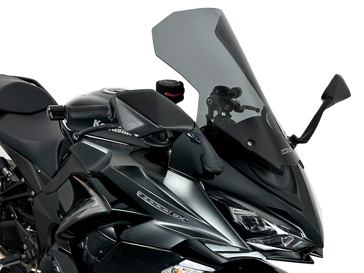Plexi motocyklu WRS verze CAPONORD pro motocykly KAWASAKI Ninja 1000 SX ABS rok 2017 až 2023, výška plexi 47 cm, barva tmavě kouřová