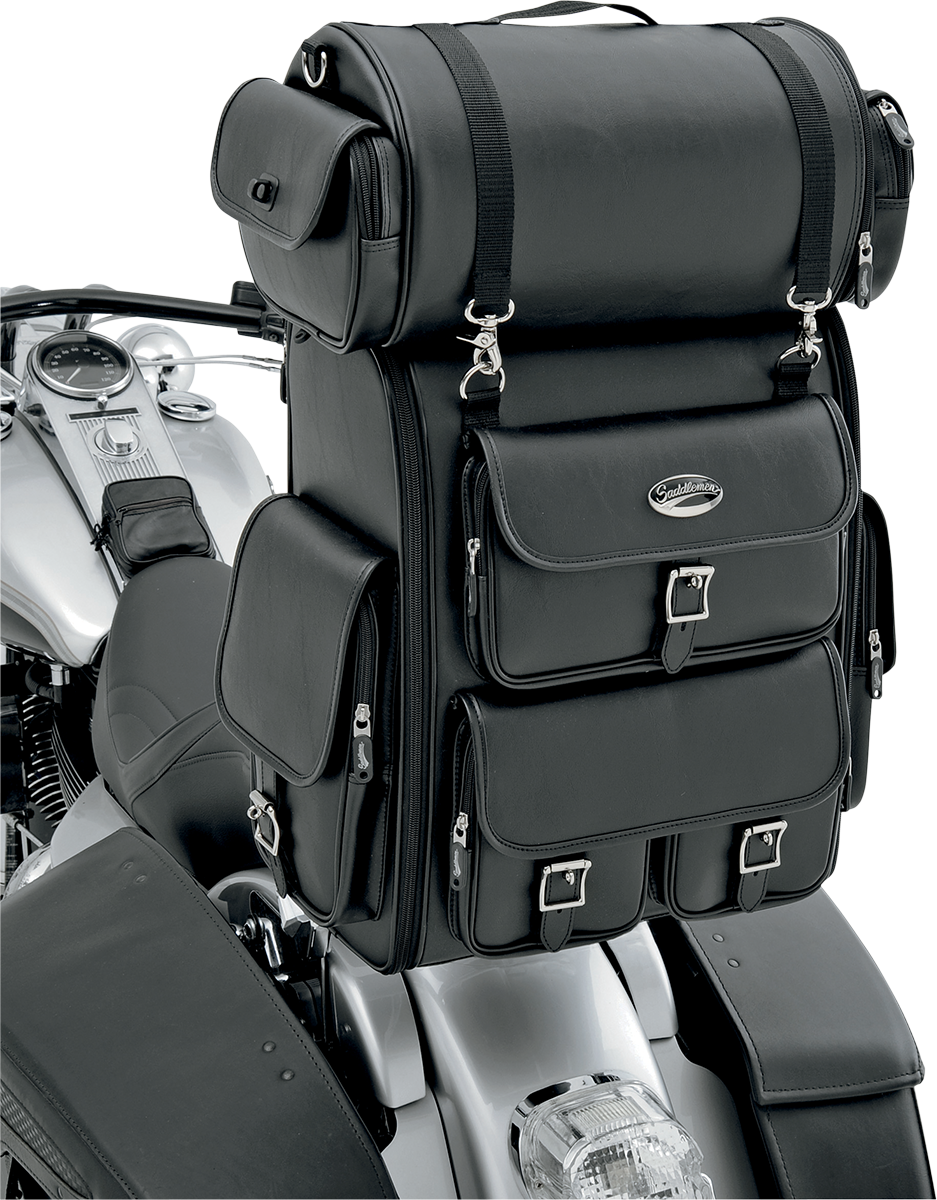 Brašna na zadní sedadlo motocyklu SADDLEMEN EX2200 SISSY BAR BAG DRIFTER barva černá, objem 36,1 litrů