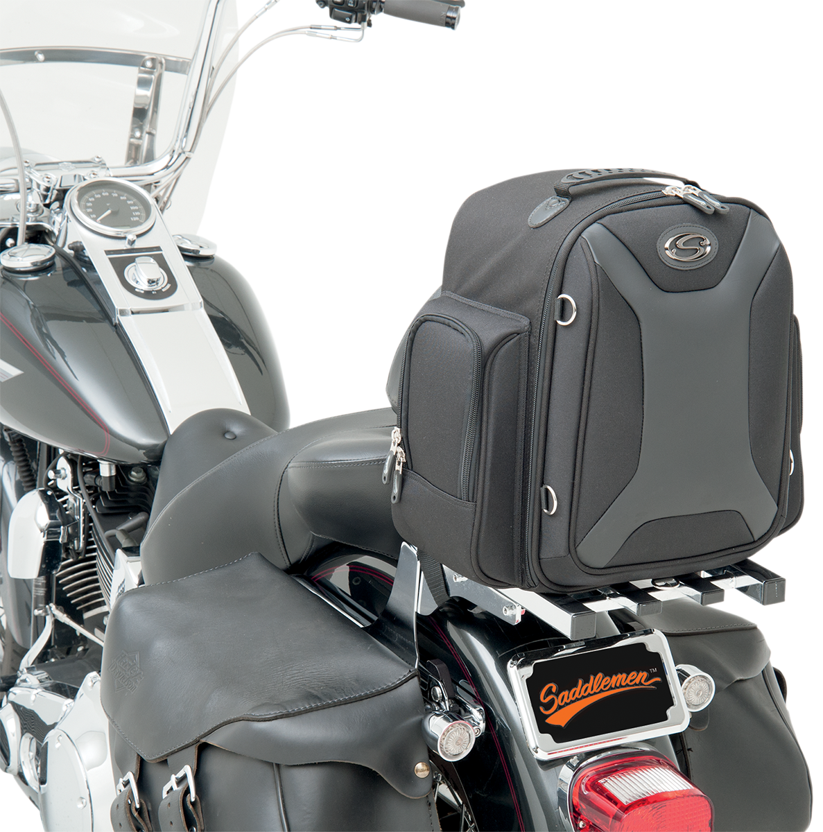 Zadní motocyklová zavazadlová brašna SADDLEMEN SISSY BAR BAG SPORT FTB1500, barva černá, 
