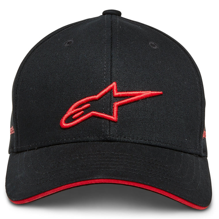 Pánská kšiltovka s prohnutým kšiltem ALPINESTARS HAT ROSTRUM barva černá/červená, jednotná velikost 