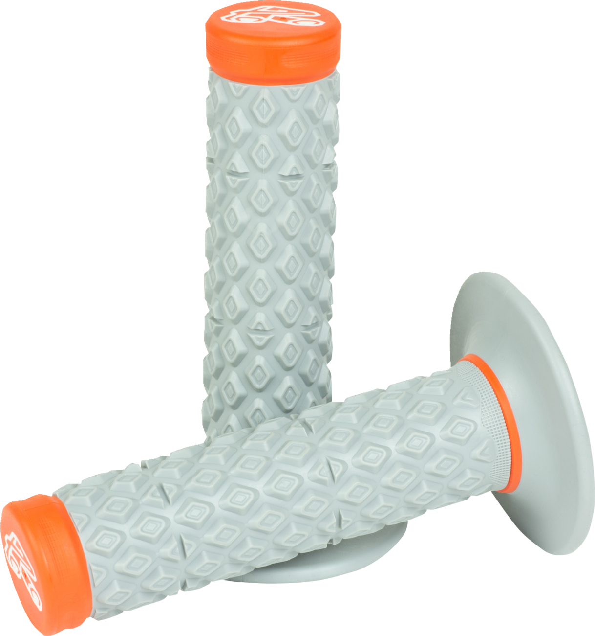 Motokrosové rukojeti - gripy RENTHAL DUAL COMFORT SOFT/FIRM G208 ŠEDÁ/ORANŽOVÁ
