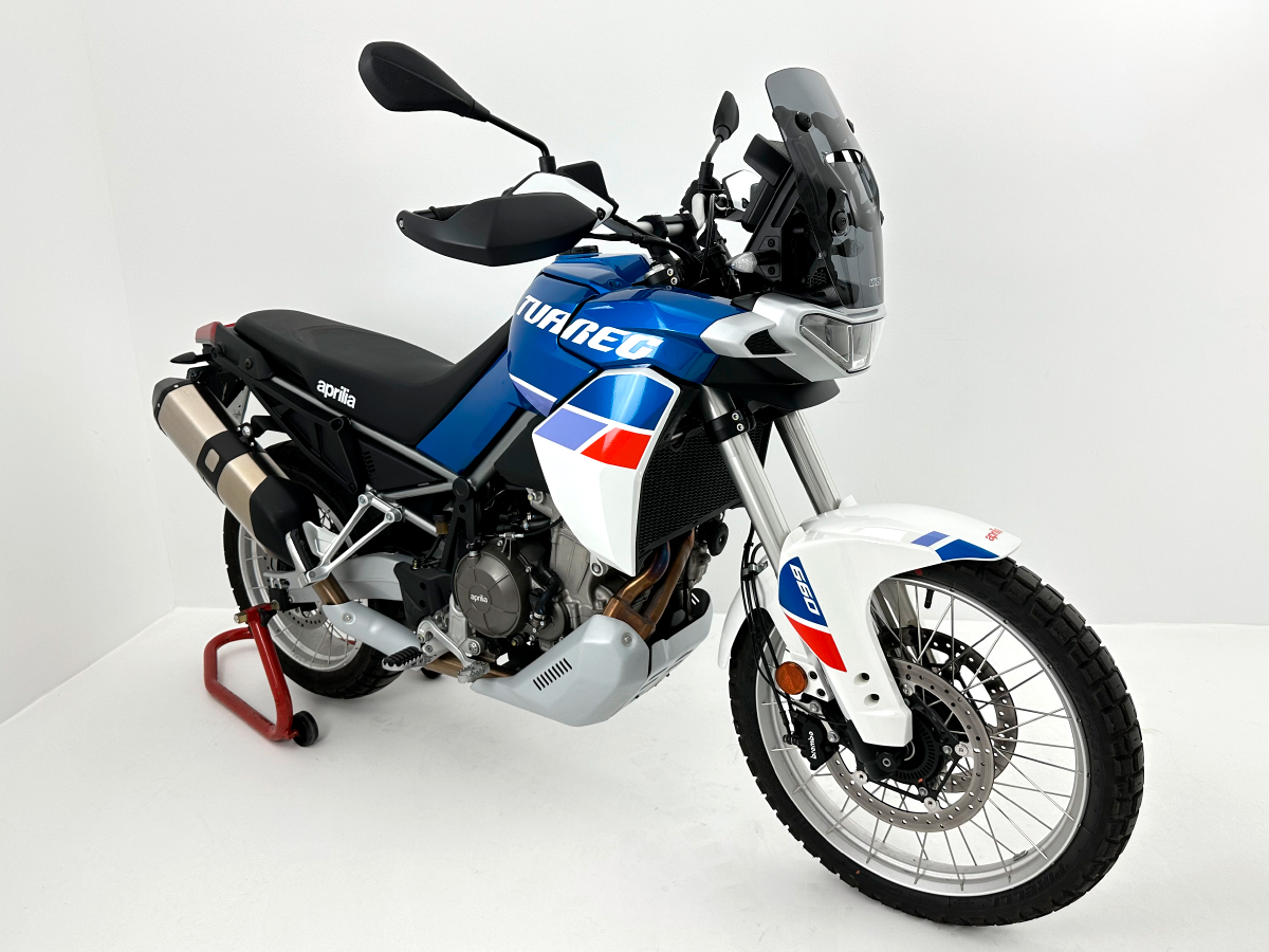 Plexi motocyklu WRS verze ENDURO pro APRILIA TUAREG 660 rok 2022-2024 barva tmavě kouřová, výška plexi 38,5 cm