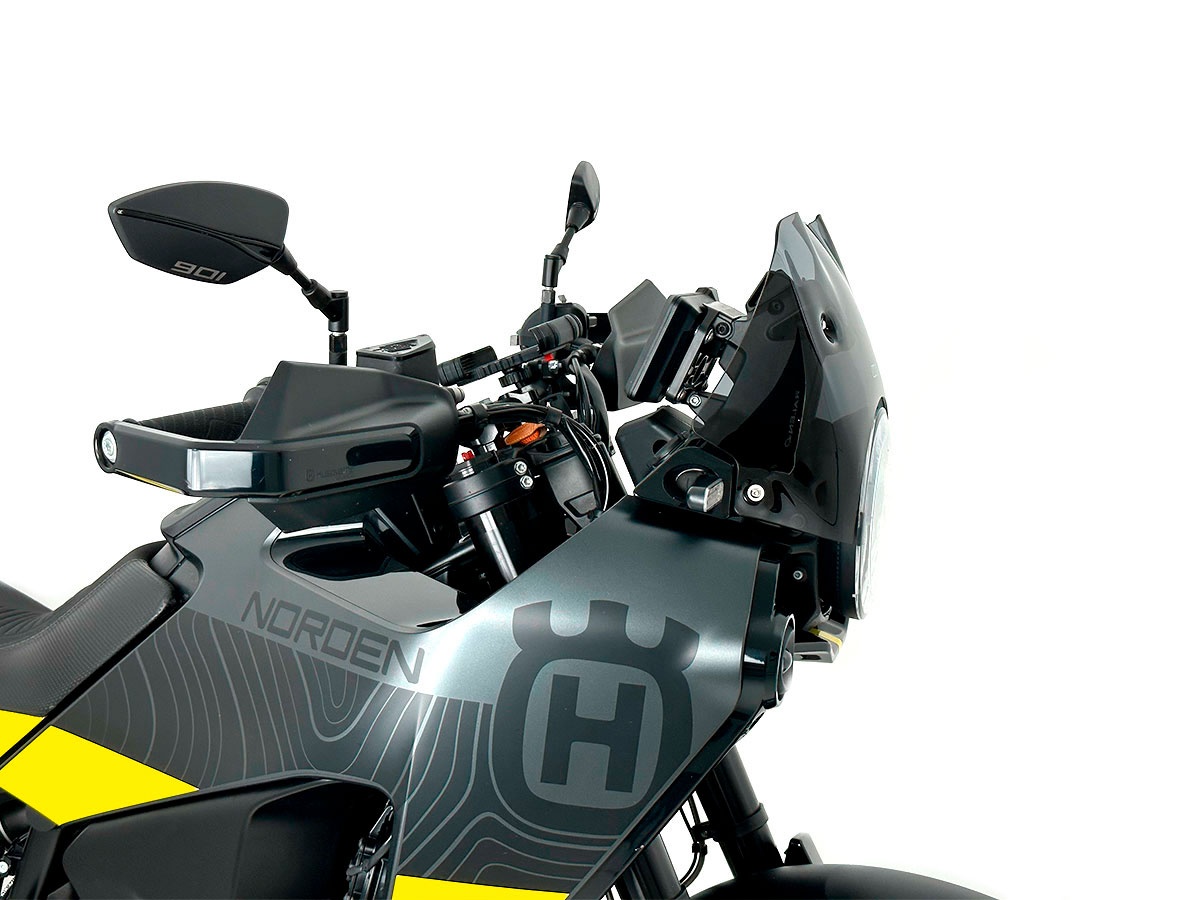 Plexi motocyklu WRS verze ENDURO pro HUSQVARNA NORDEN 901 ABS rok 2022-2023 barva tmavě kouřová, výška plexi 18,5 cm 