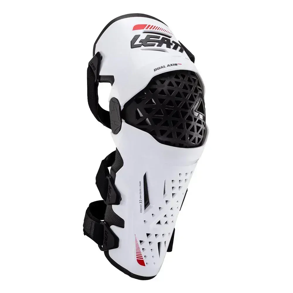 A Ventilační kloubové kolenní chrániče LEATT KNEE GUARD AXIS PRO bílá, velikost S/M, pár 