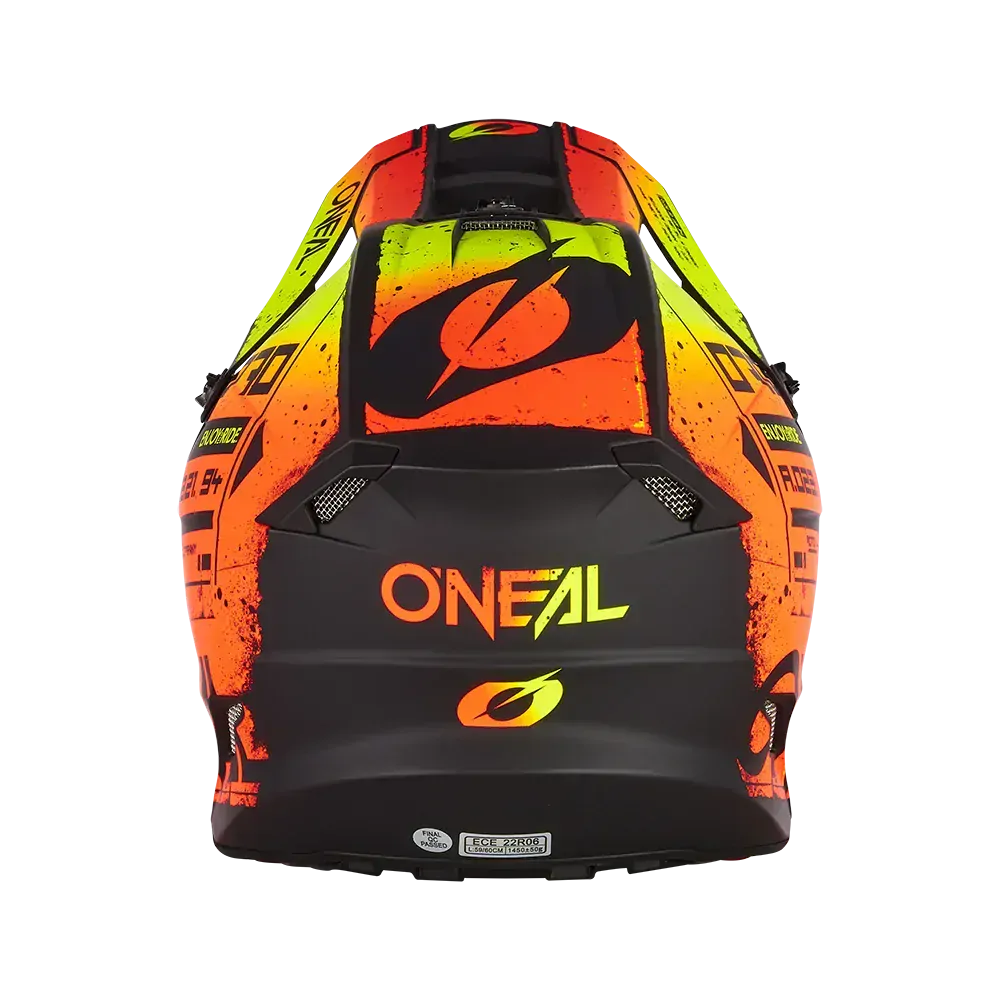 A Motokrosová přilba ONEAL 5 SRS SERIES SCARZ V.24 černá/červená/žlutá  fluo velikost XS , obvod hlavy 53-54 cm 