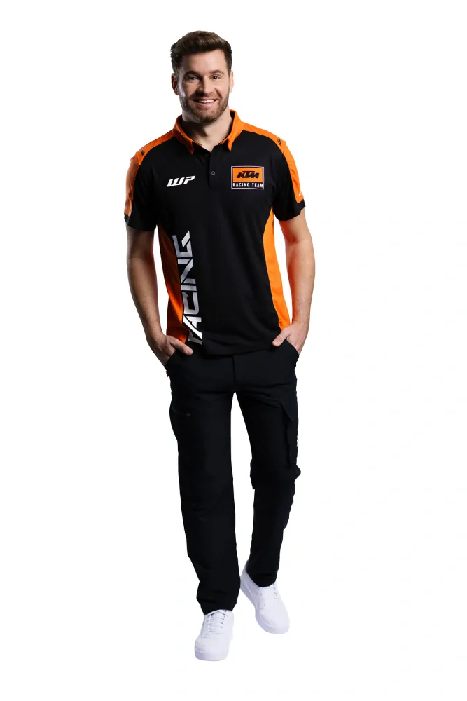 Pánské triko s krátkým rukávem KTM TEAM POLO černá/oranžová