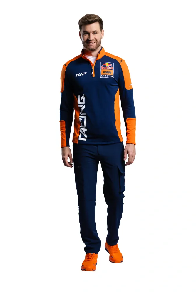 Mikina z funkčního materiálu se stojáčkem KTM REPLICA TEAM HALFZIP SWEATER  modrá/oranžová