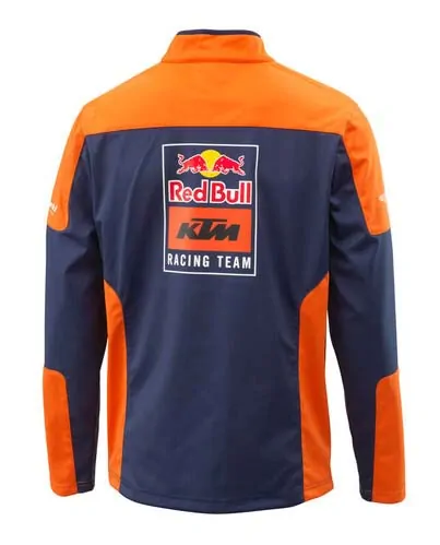 Softsheelová bunda bez kapuce na zip KTM REPLICA TEAM SOFTSHELL JACKET modrá/oranžová
