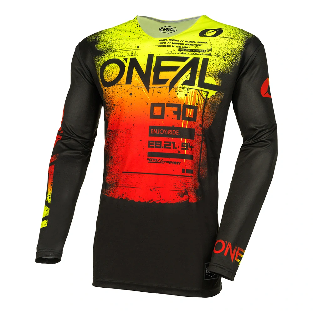 a Motokrosový komplet ONEAL MAYHEM SCARZ V.24 černá/žlutá flou/červená velikost 34+L 