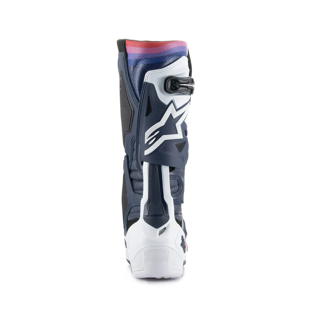 Ventilační motokrosové boty s vnitřní botičkou ALPINESTARS TECH 10 SUPERVENTED VENTILAČNÍ barva bílá/červená/fialová/tmavě modrá