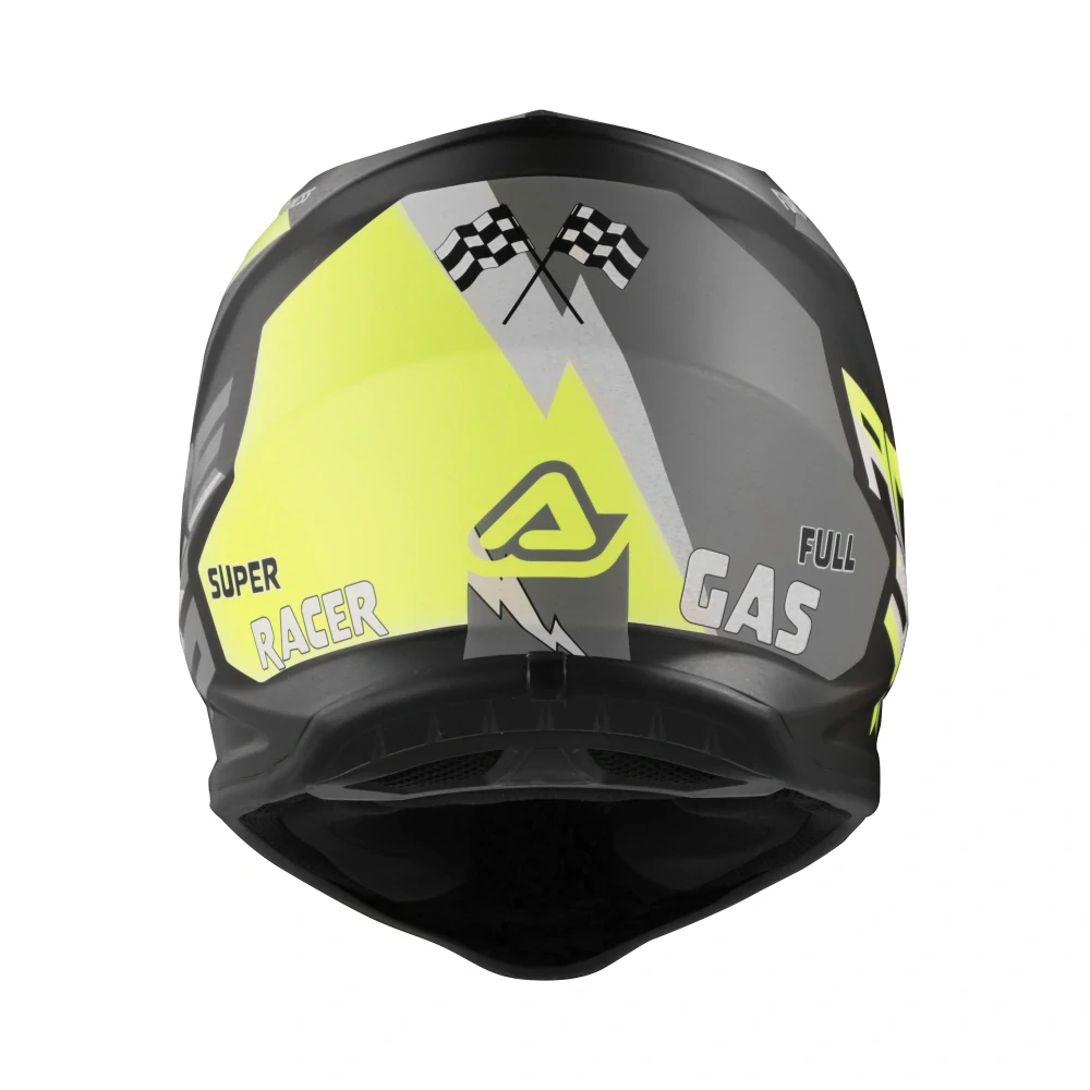A Dětská motokrosová přilba / MX helma ACERBIS PROFILE JUNIOR barva černá/fluo žlutá matná velikost S pro obvod hlavy 47-48cm 