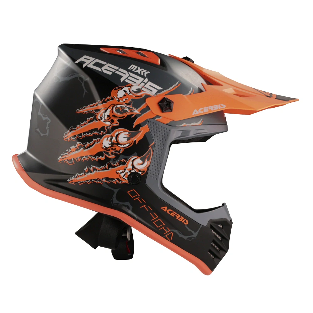 Dětská motokrosová přilba / MX helma ACERBIS PROFILE JUNIOR barva černá / oranžová fluo matná 