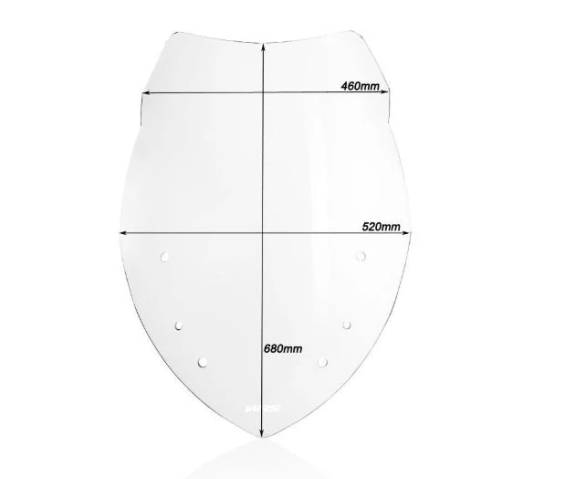 Plexi motocyklu WRS WINDSCREEN VERZE TOURING pro BMW R 1200 RT 2005-2013 čiré , výška 68 cm 