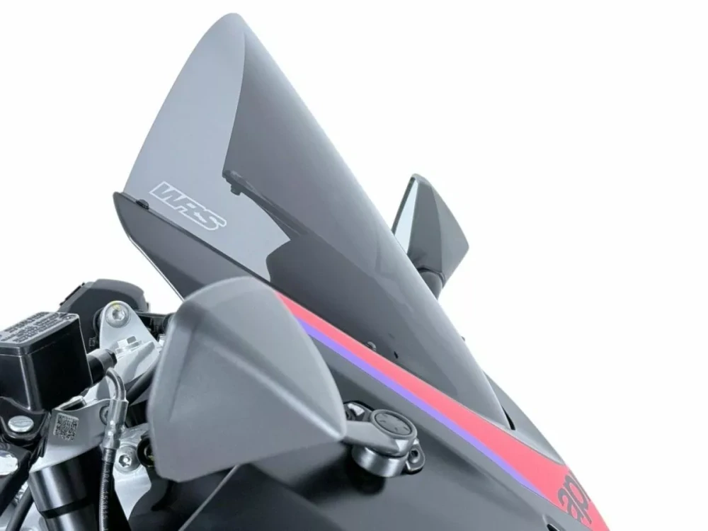 Motocyklové plexi / čelní plexi motocyklu WRS verze RACE AP016F pro motocykly APRILIA RS 457 rok 2024 barva kouřová