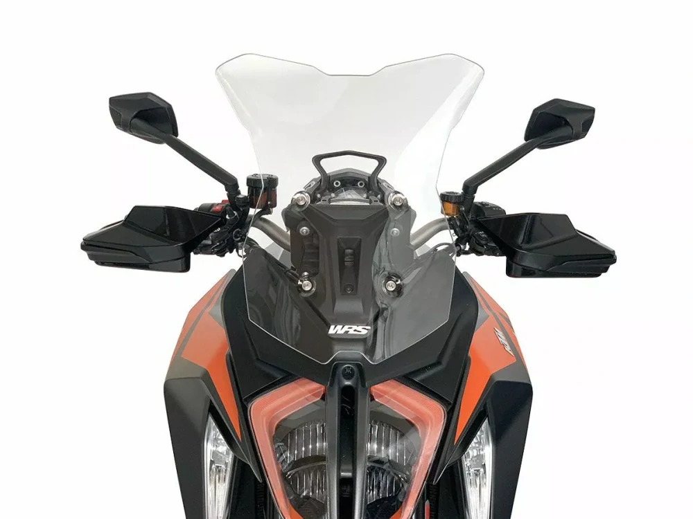 Motocyklové plexi / čelní plexi motocyklu WRS VERZE TOURING KT006T pro KTM 1290 SUPER DUKE GT 2019-2024 barva čirá, výška plexi 44 cm