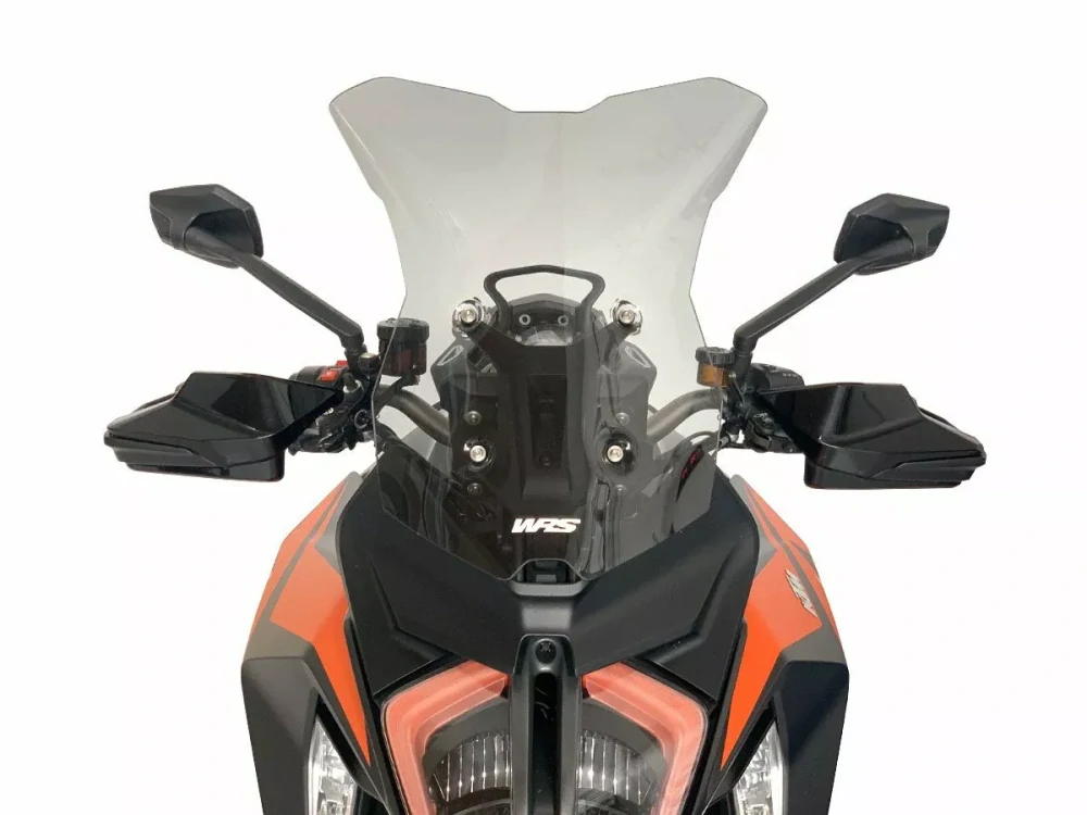 Motocyklové plexi / čelní plexi motocyklu WRS VERZE TOURING KT006F pro KTM 1290 SUPER DUKE GT 2019-2024 barva kouřová, výška plexi 44 cm