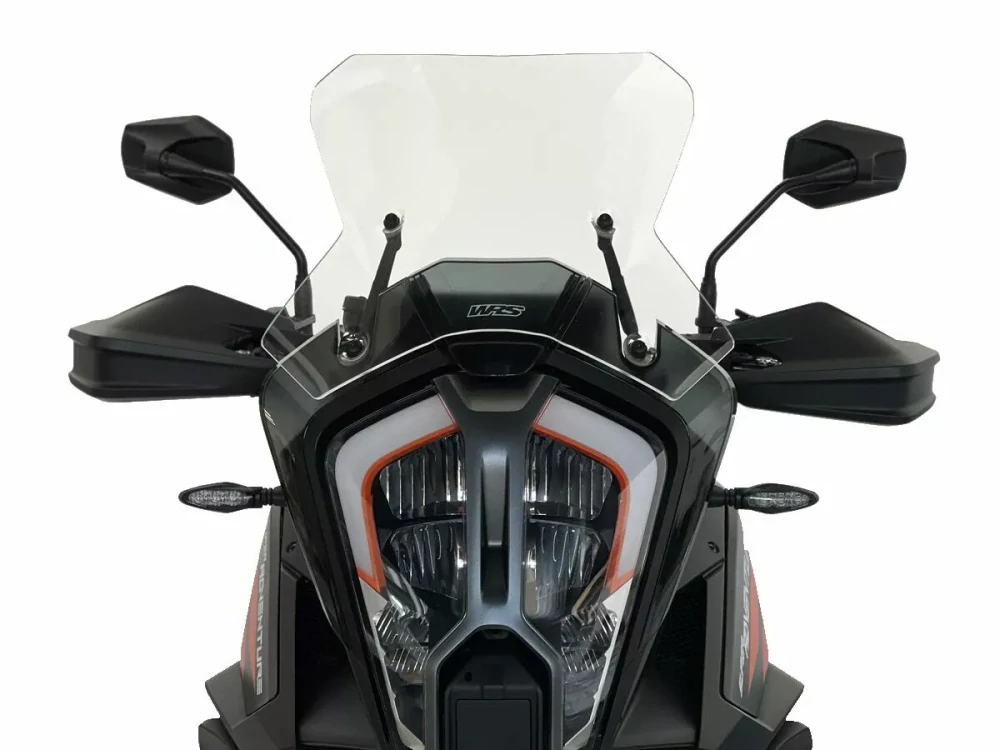 Motocyklové plexi / čelní plexi motocyklu  WRS VERZE TOURING KT009T pro KTM 1290 SUPER ADVENTURE / S rok 2021-2024 barva čirá, výška plexi 30 cm 