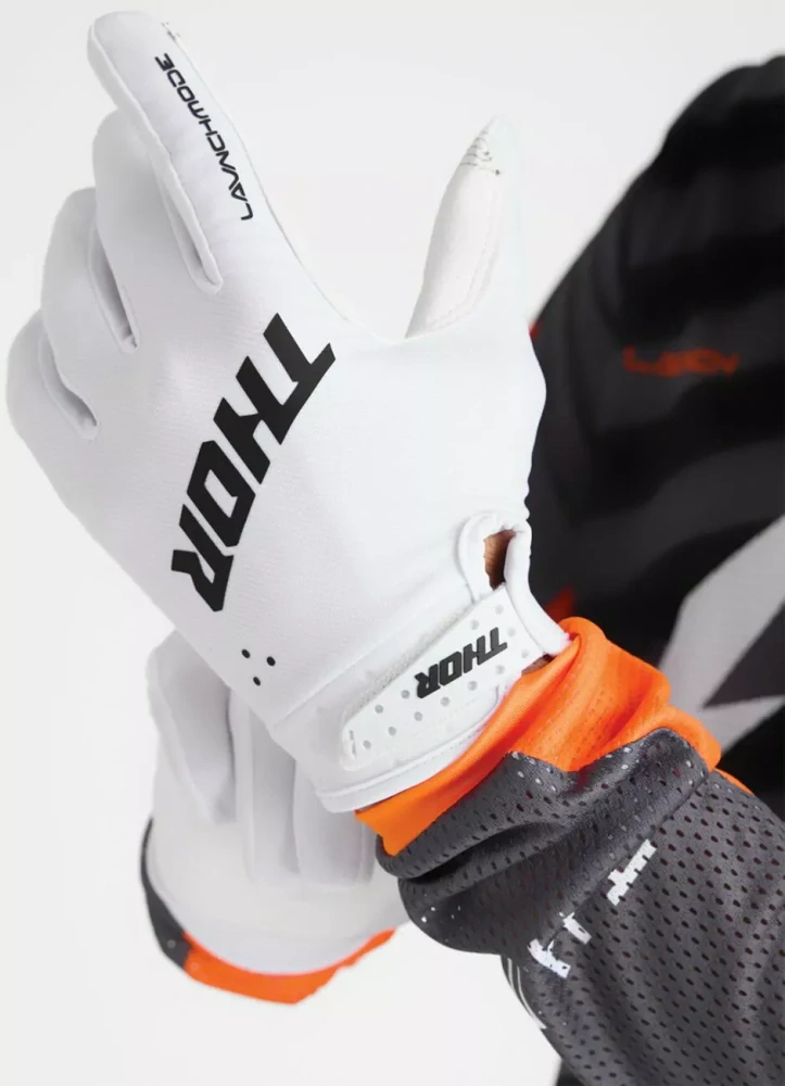 Motokrosové / enduro / mtb rukavice THOR LAUNCHMODE barva bílá/černá 