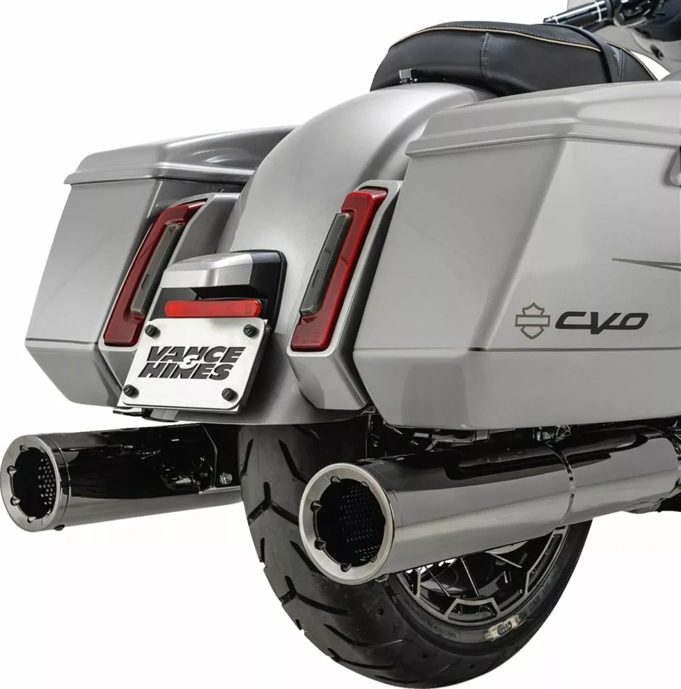 Koncovky výfuku VANCE & HINES HI-OUTPUT SLIP-ONS typ 16468 pro HARLEY DAVIDSON TOURING rok 2017-2023 viz popis, barva tmavý chrom, vnější průměr 11,5 cm (4-1/2") 
