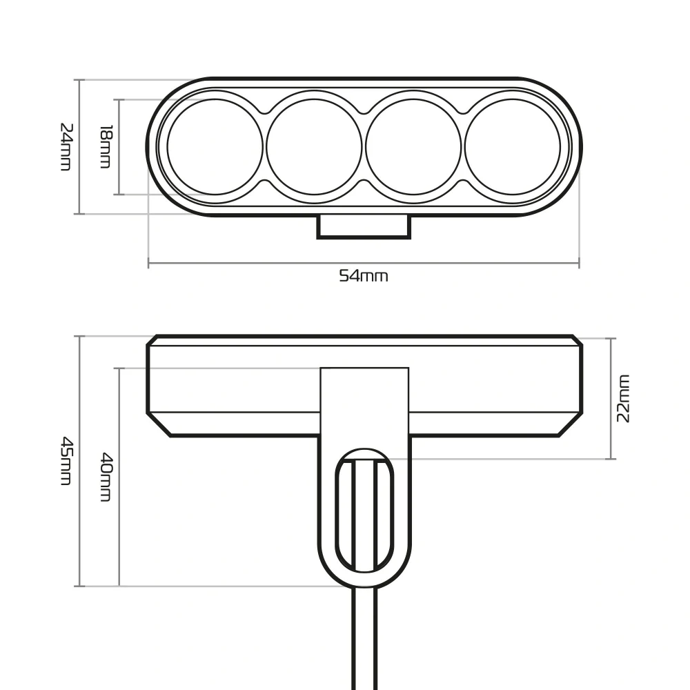 Přídavné světla motocyklu OXFORD STRIP LIGHT EL384 provozní napětí  12-15 V