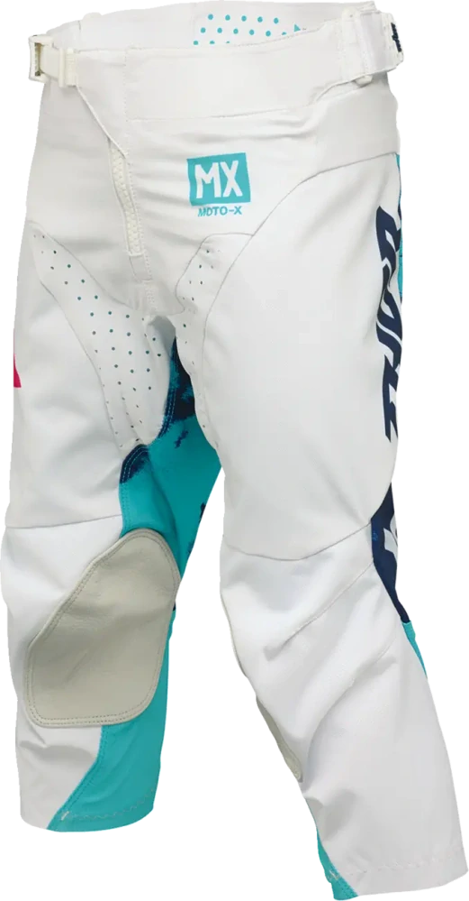 Dětský sportovní motokrosové kalhoty THOR LAUNCHMODE RACEWEAR BLEACH barva bílá/aqua