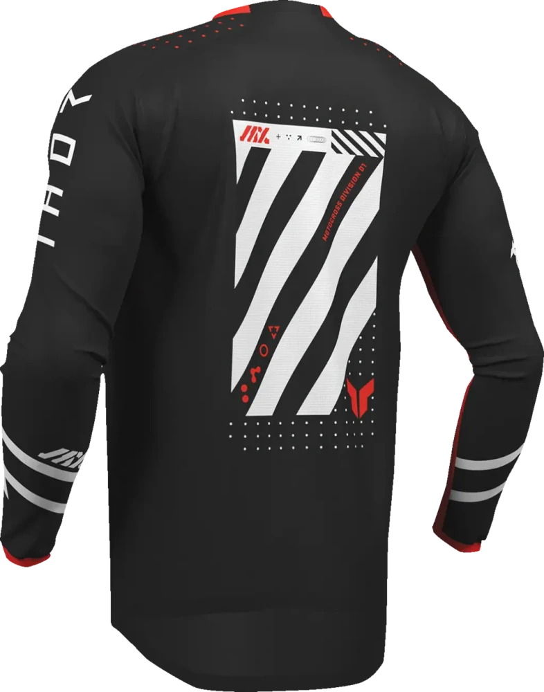 Dětský sportovní motokrosový / MTB dres THOR LAUNCHMODE RACEWEAR FUTURA barva černá/červená