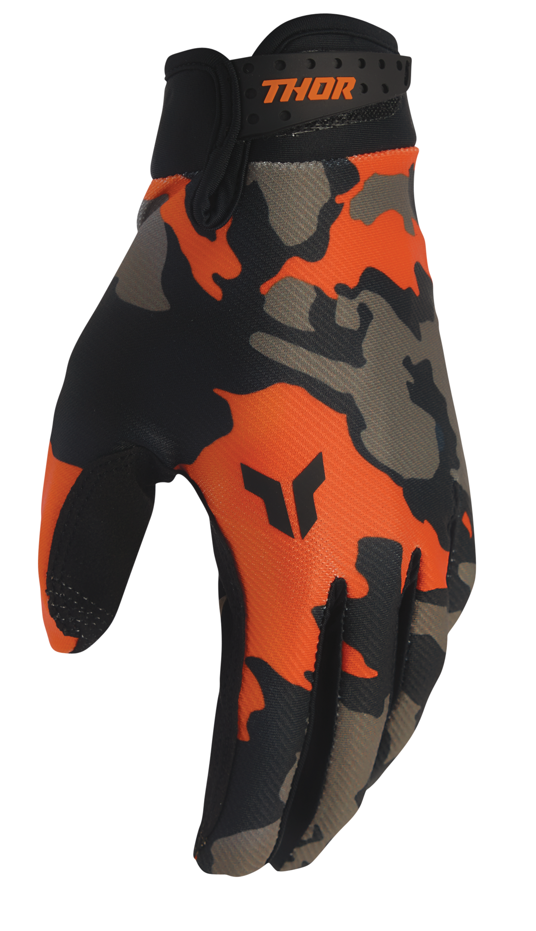 Motokrosové / enduro / mtb rukavice THOR LAUNCHMODE HUNTER barva oranžová/černá