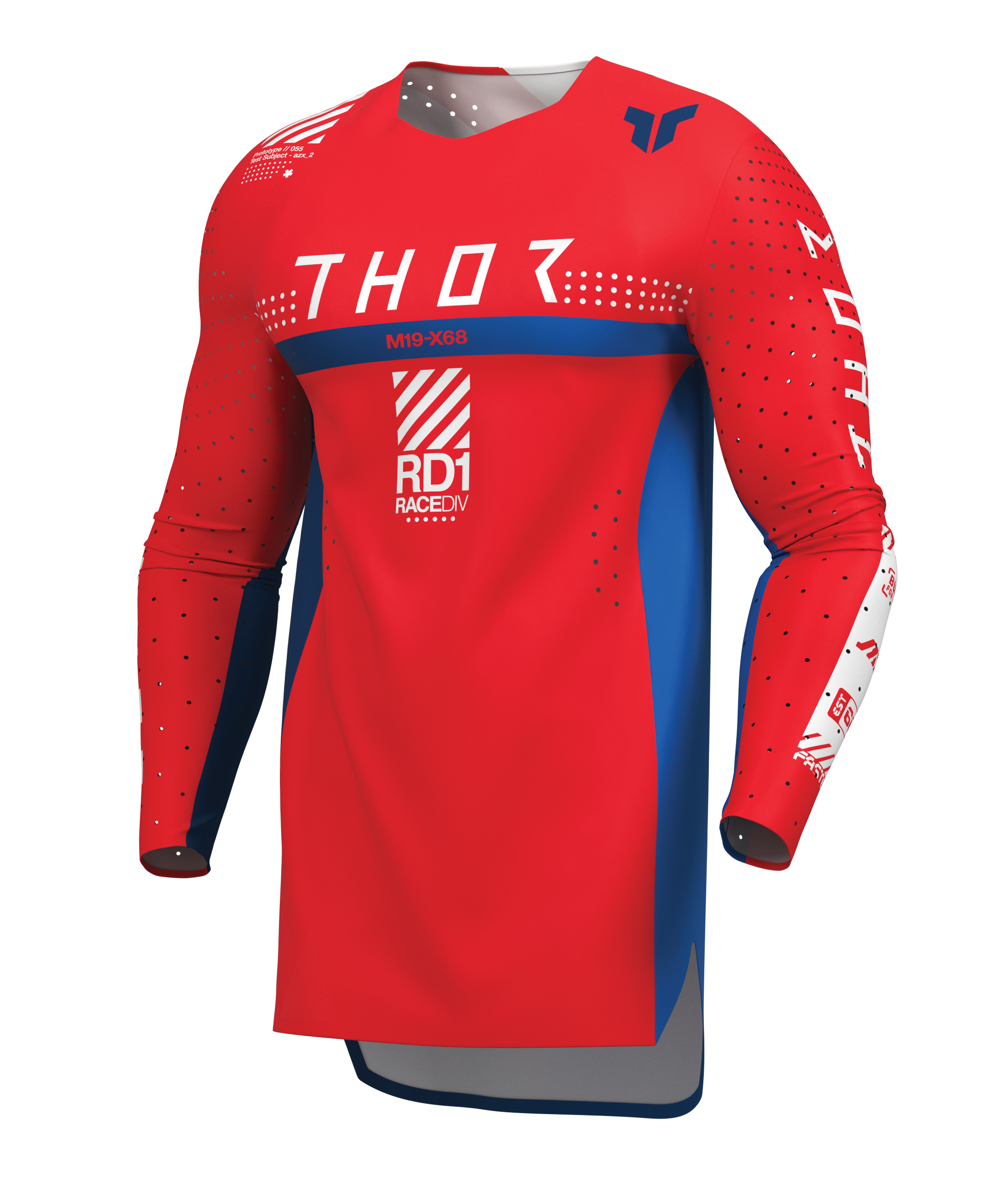 Lehký a pružný motokrosový - enduro dres THOR SPORTMODE SYNTH barva červená/modrá