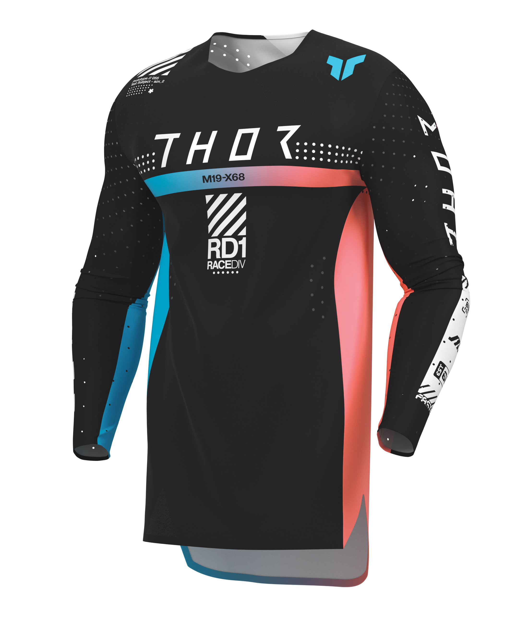 Lehký a pružný motokrosový - enduro dres THOR SPORTMODE SYNTH barva černá/modrá