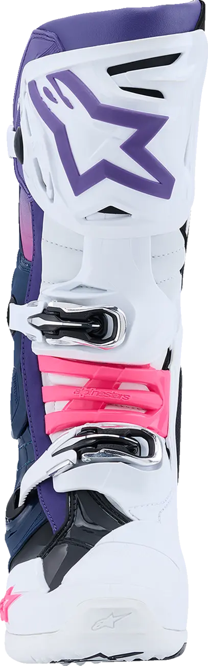 Motokrosové boty s vnitřní botičkou ALPINESTARS TECH 10 barva bílá/fialová/růžová 26