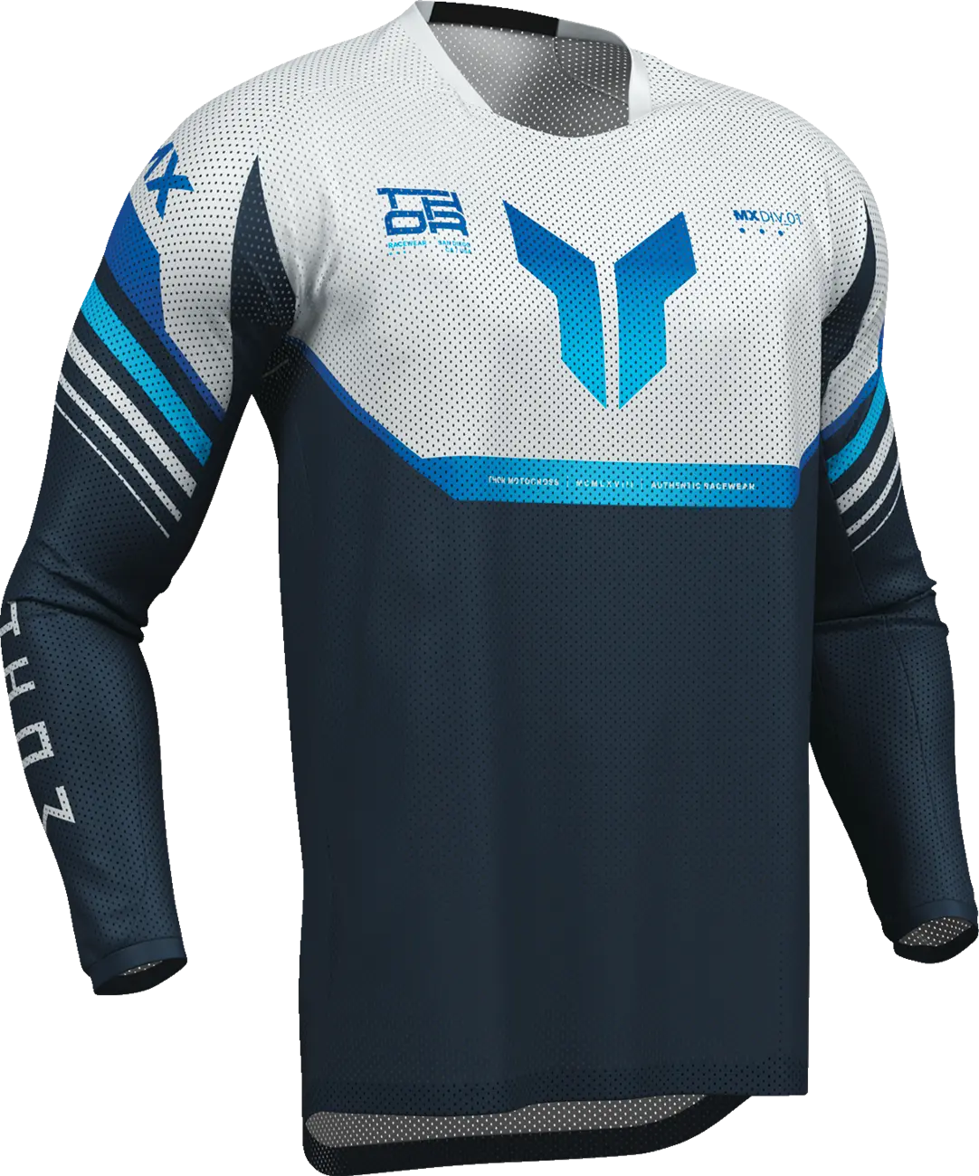 Ventilační motokrosový / enduro dres THOR LAUNCHMODE VENTED AIR RAPTOR barva midnigt/šedá 