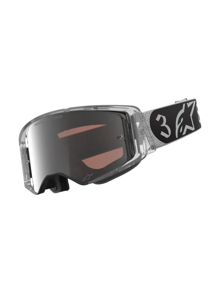 Limitovaná edice motokrosových / enduro brýlí ALPINESTARS GOGGLE SUPERTECH HAIDEN DEEGAN 5100926-1884 Signature Goggle barva stříbrná/černá se stříbrným zrcadlovým plexi 