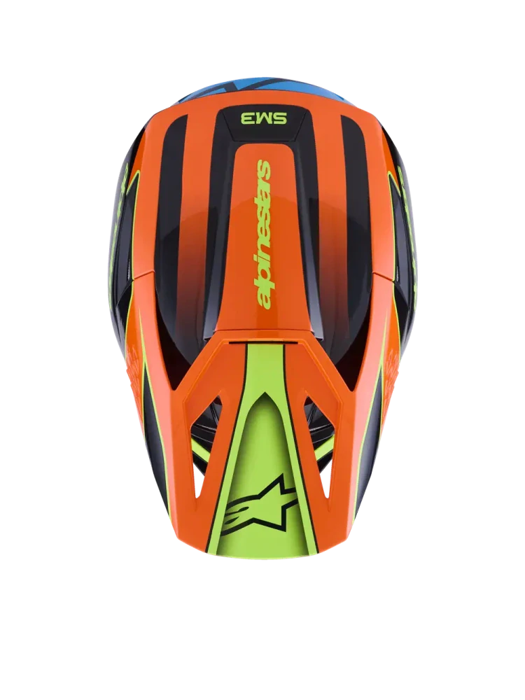 a Motokrosová přilba ALPINESTARS SM3 / SM-3 / S-M3 / 8300526-1455 FRAY černá/oranžová/žlutá velikost L